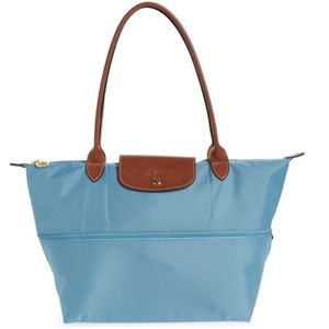 NWT Authentic Longchamp Le Pliage Expandable Tote in Norway Blue